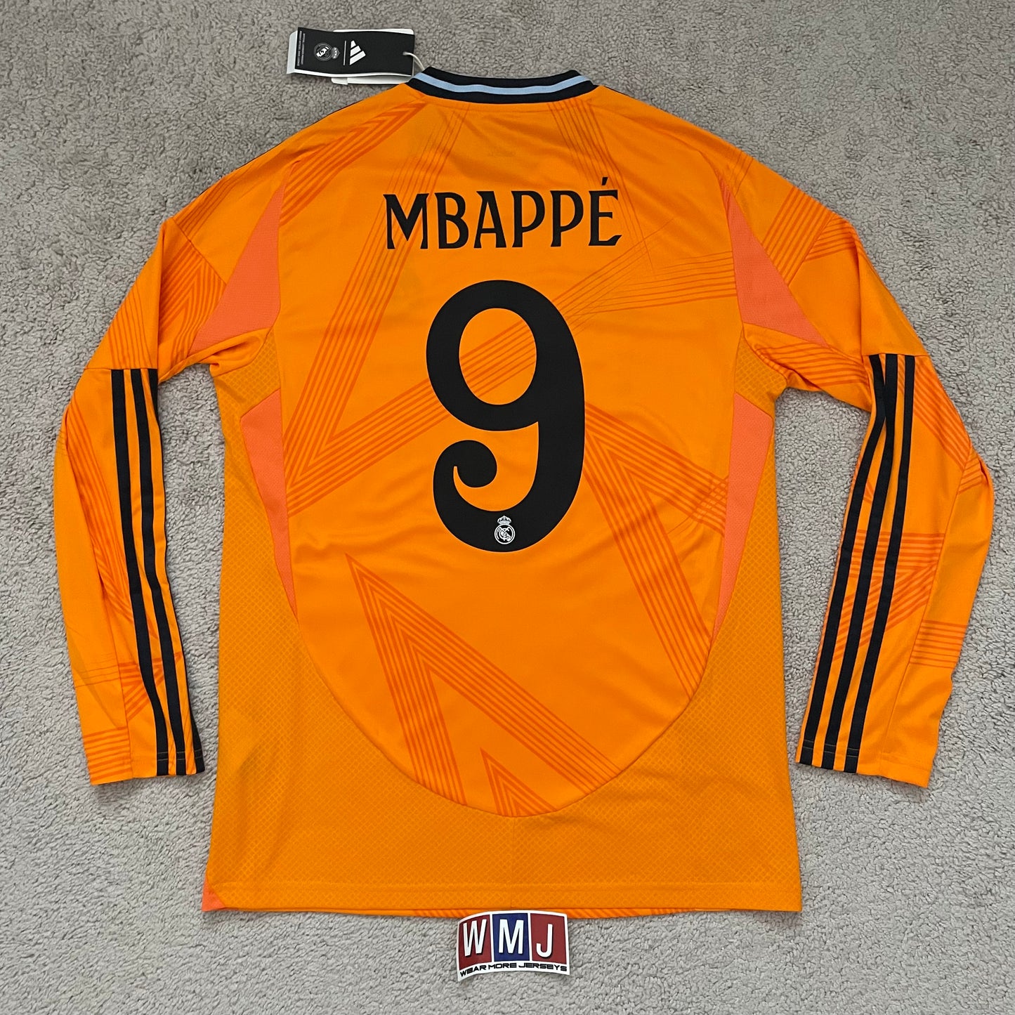 Real Madrid 2024/25 away LONG SLEEVES x Kylian Mbappe #9 (M) *BRAND NEW WITH TAGS
