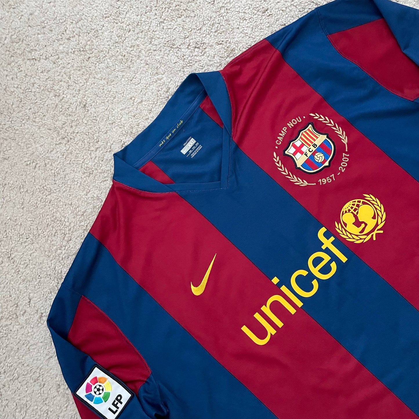 Barcelona 2007/08 home LONG SLEEVES x Ronaldinho #10 (XXL)
