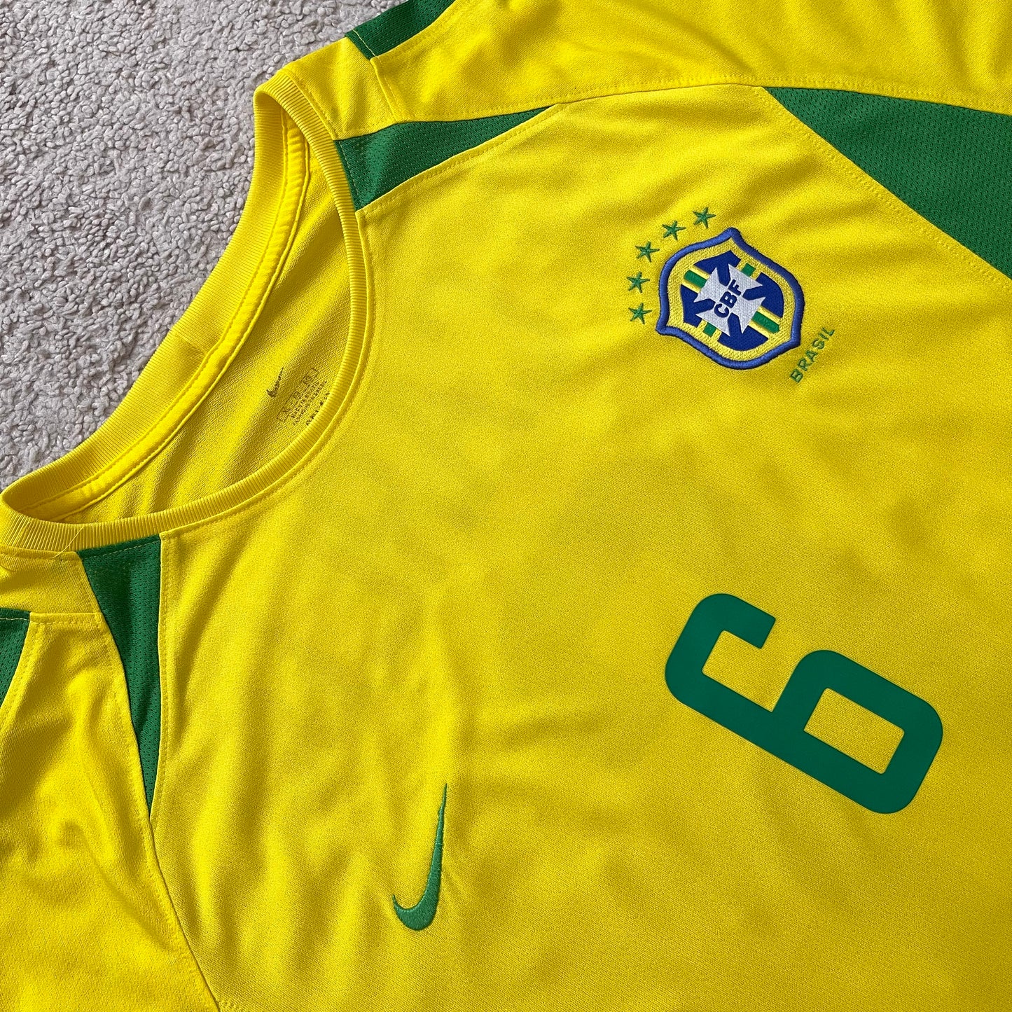Brazil 2002 World Cup home x Roberto Carlos #6 (XL)