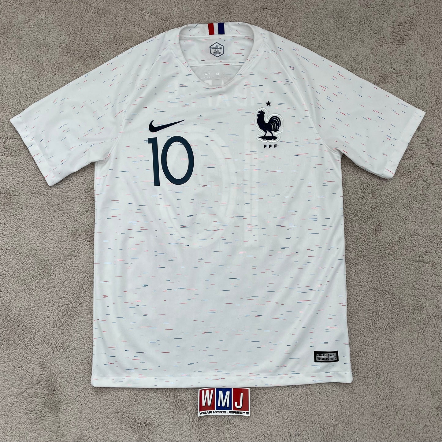 France 2018 World Cup away x Kylian Mbappe #10 (M)