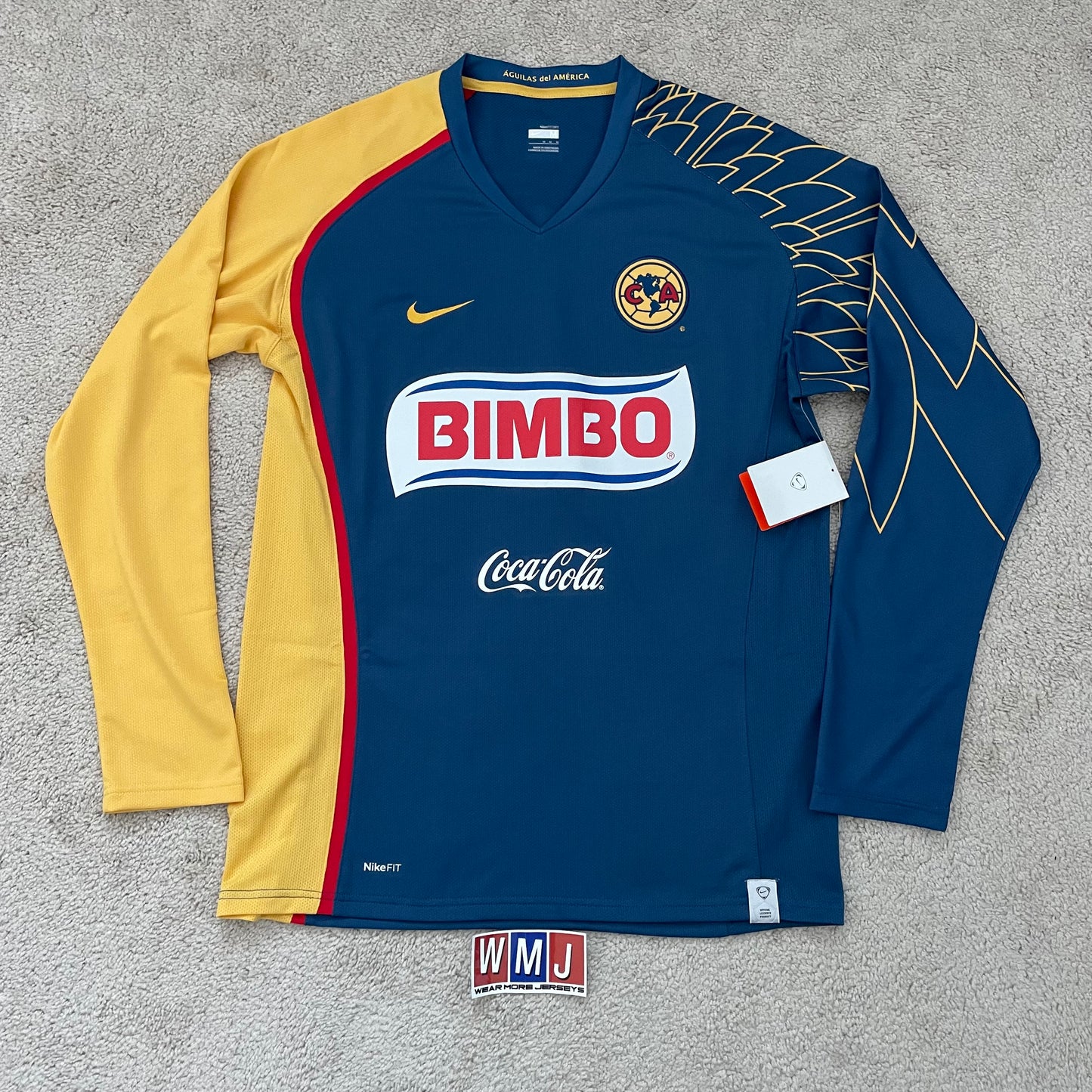 Club America 2007/08 away LONG SLEEVES x Salvador Cabañas #9 (M) *BRAND NEW WITH TAGS