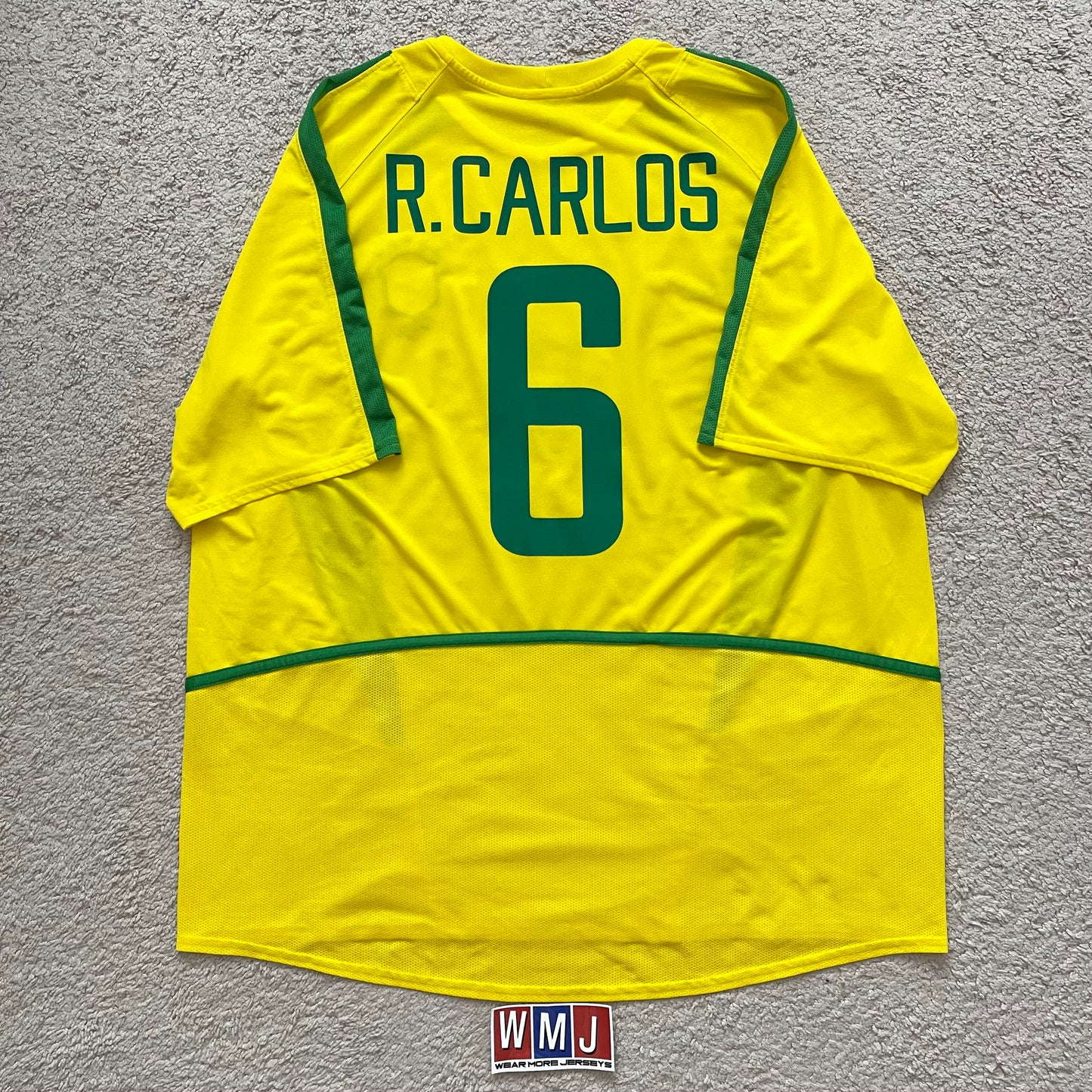 Brazil 2002 World Cup home x Roberto Carlos #6 (XL)