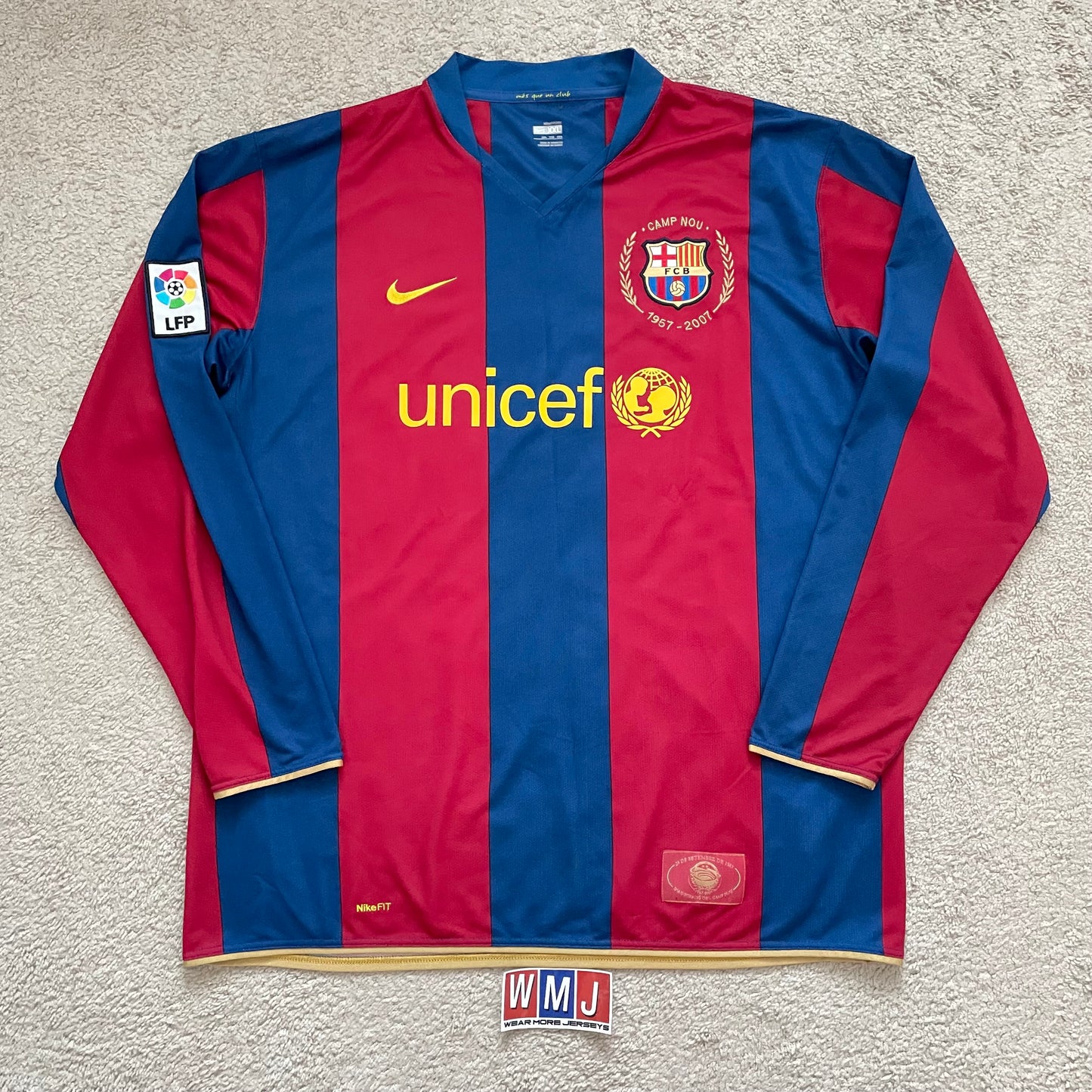 Barcelona 2007/08 home LONG SLEEVES x Ronaldinho #10 (XXL)