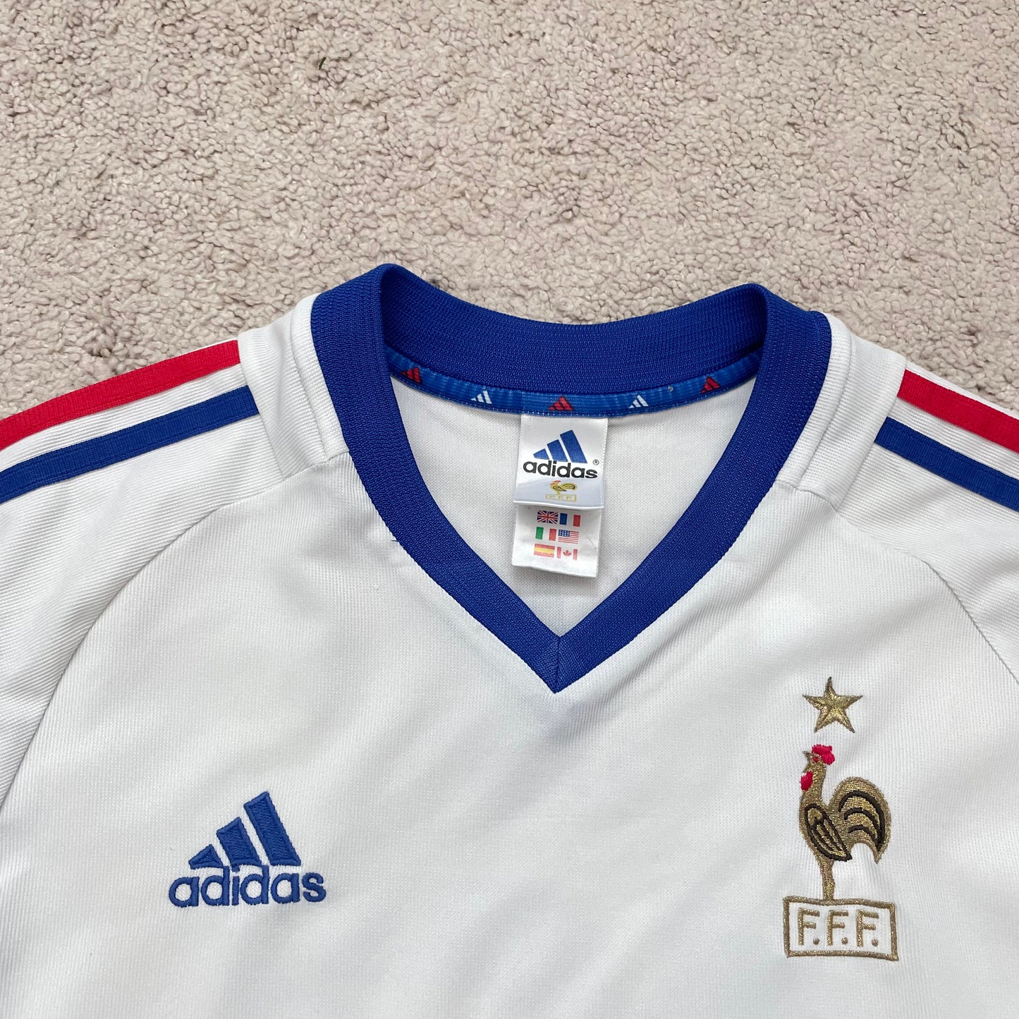 France 2002 World Cup away x Zinedine Zidane #10 (S, runs big)