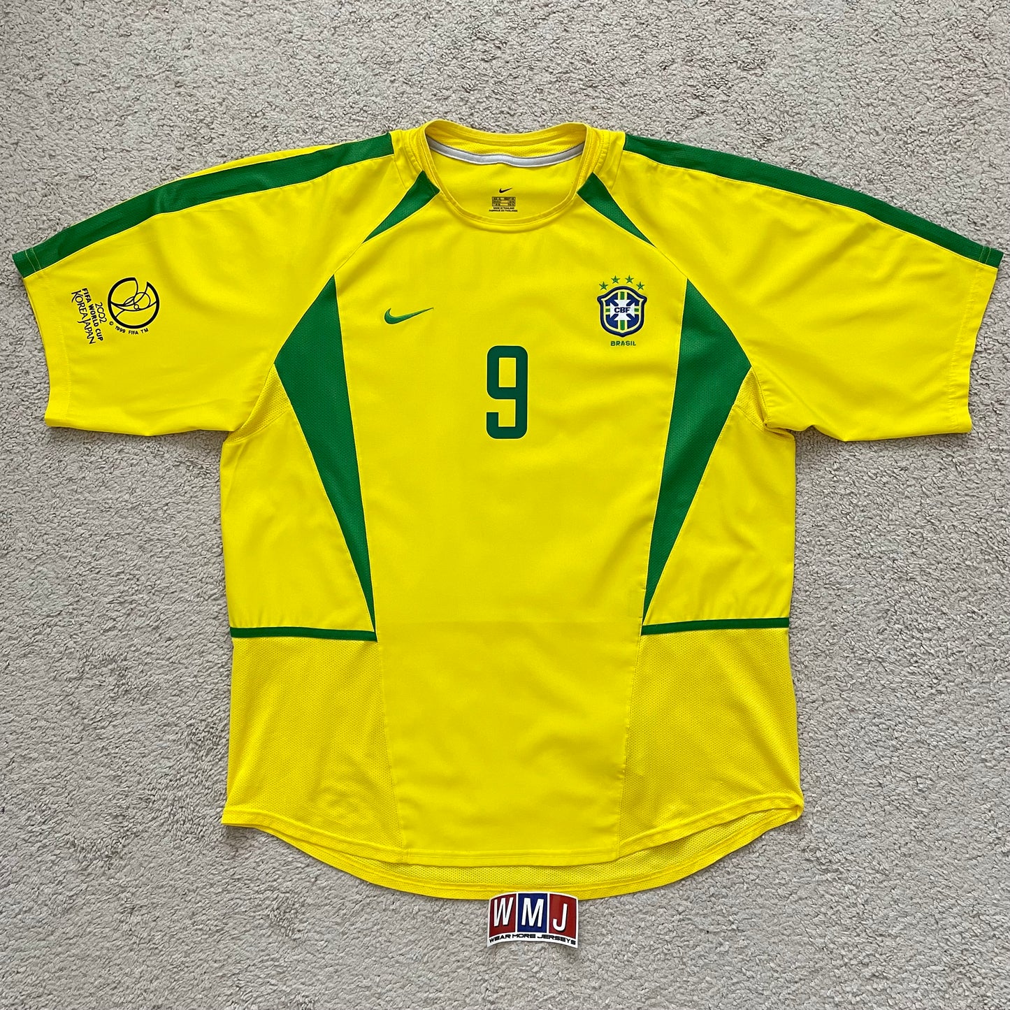 Brazil 2002 World Cup home x Ronaldo #9 (XL)