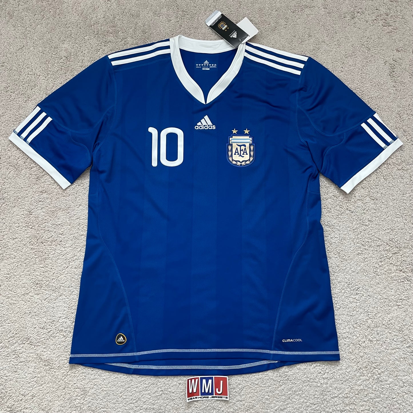 Argentina 2010 World Cup away x Messi #10 (XL) *BRAND NEW WITH TAGS (jersey has two tiny holes)