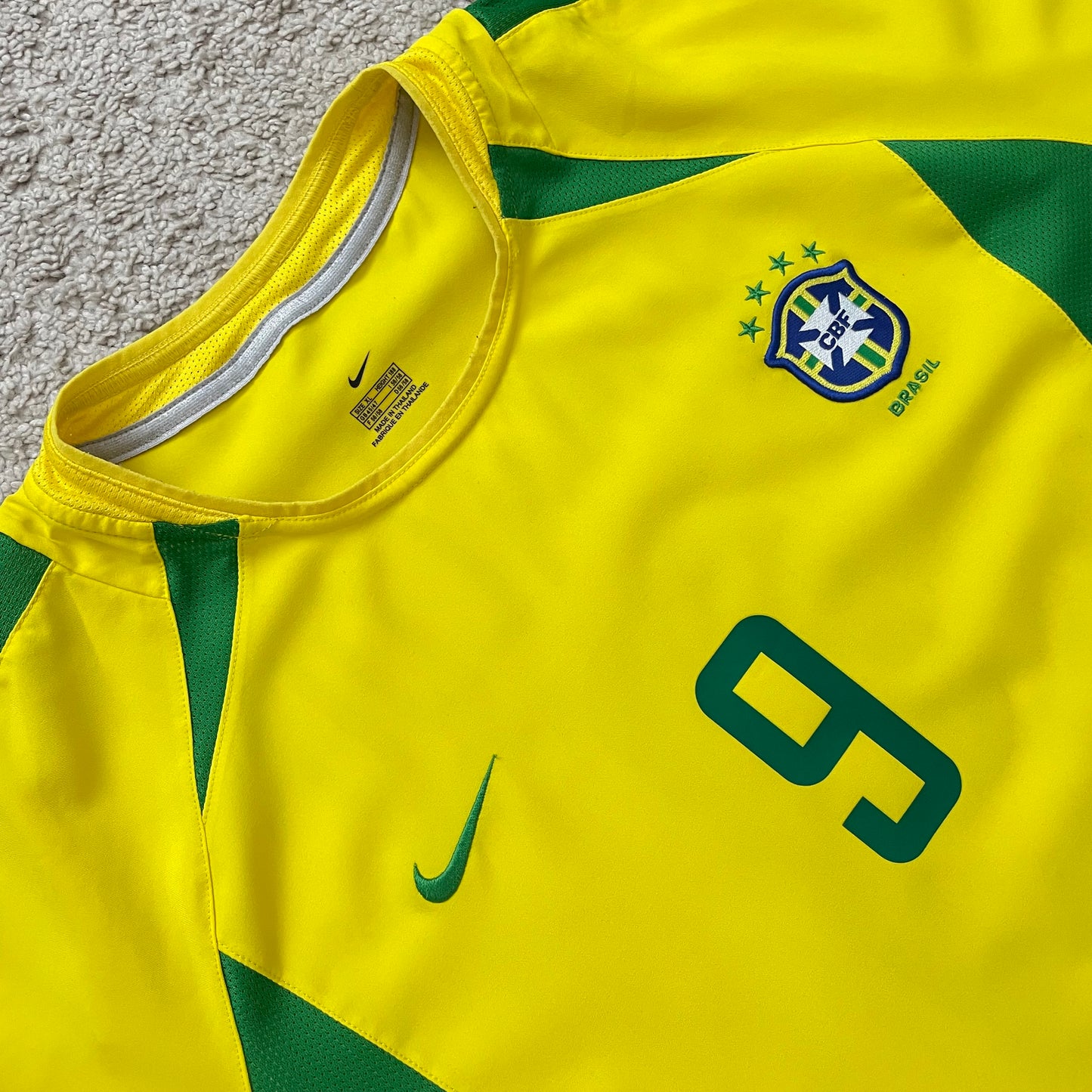Brazil 2002 World Cup home x Ronaldo #9 (XL)