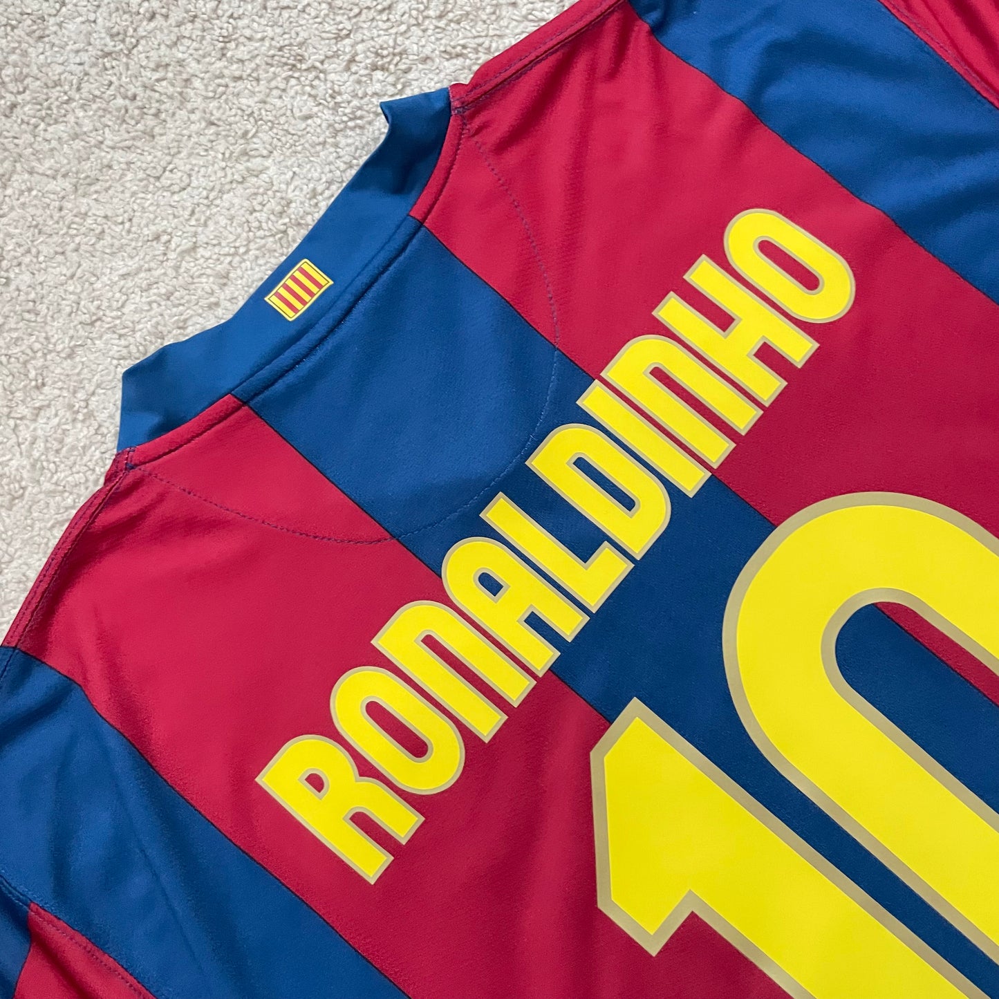 Barcelona 2007/08 home LONG SLEEVES x Ronaldinho #10 (XXL)