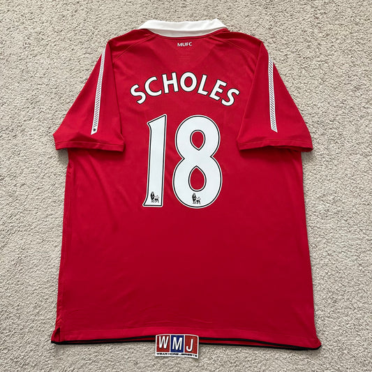 Manchester United 2010/11 home x Paul Scholes #18 (XL)