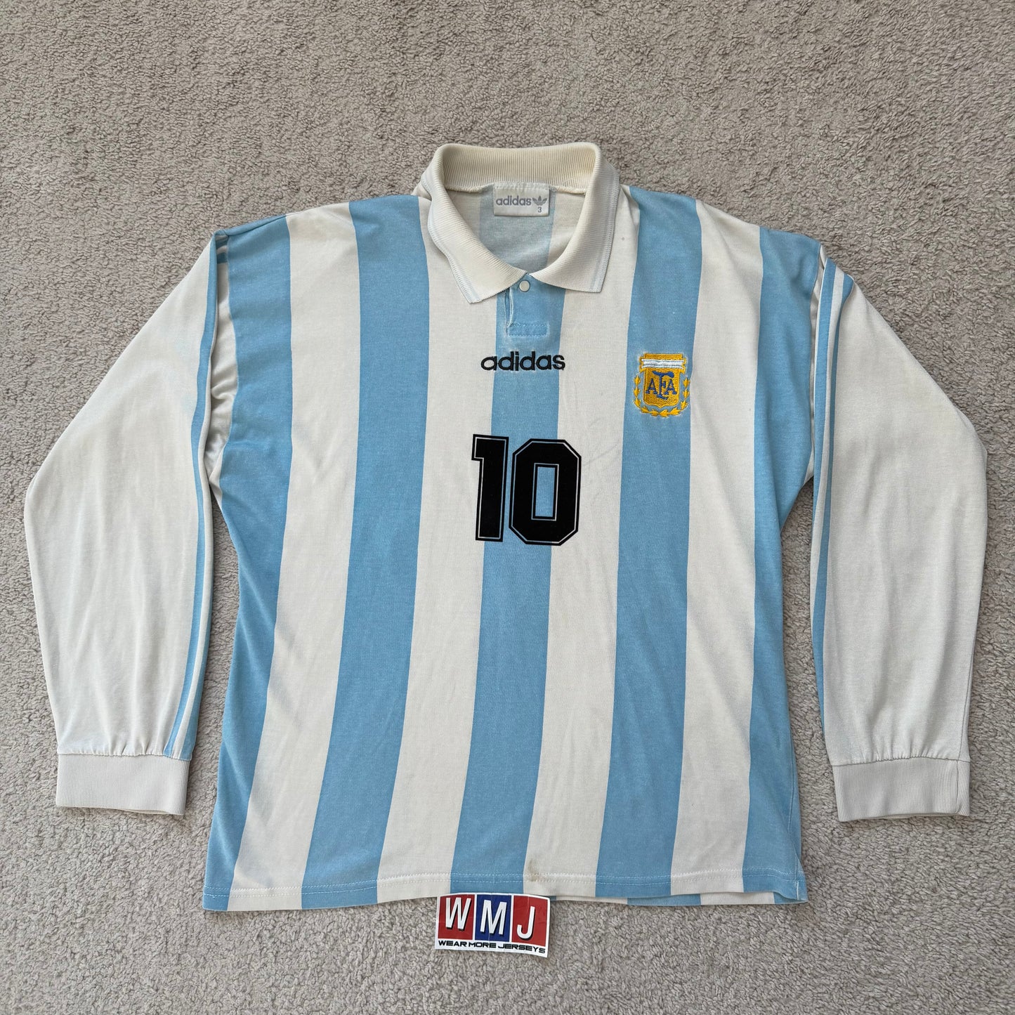 Argentina 1994 World Cup home LONG SLEEVES x Diego Armando Maradona #10 (L)