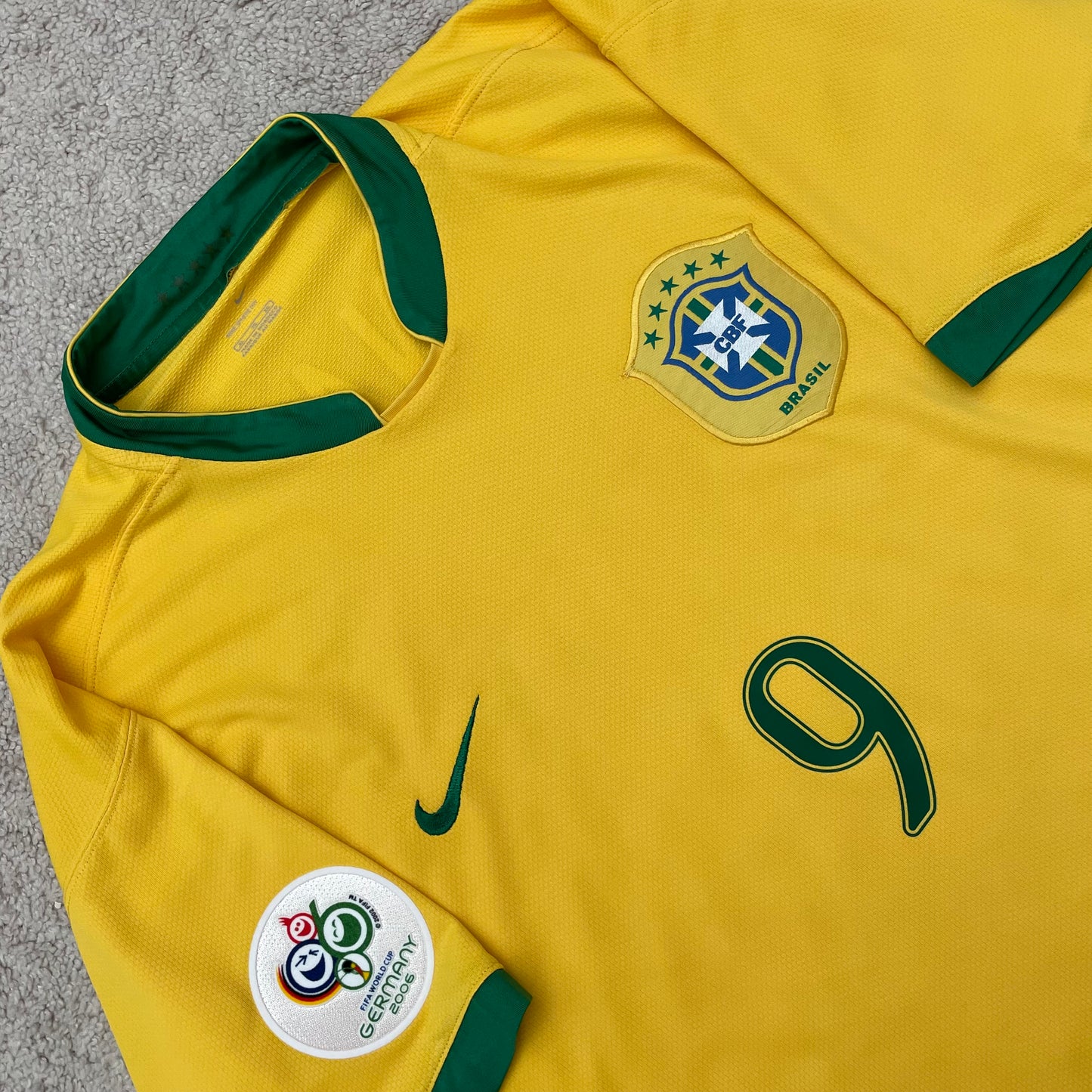 Brazil 2006 World Cup home x Ronaldo Nazario #9 (XL)