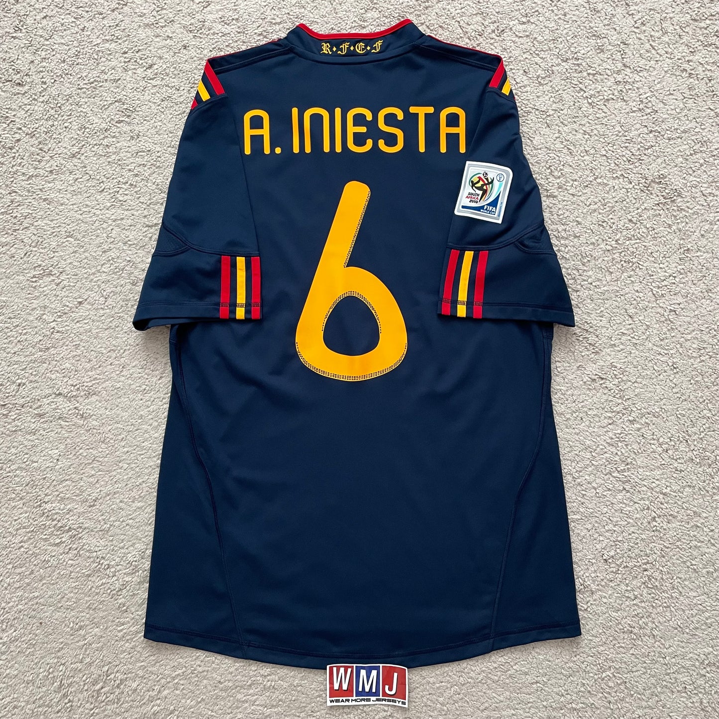 Spain 2010 World Cup away x Andres Iniesta #6 (M)