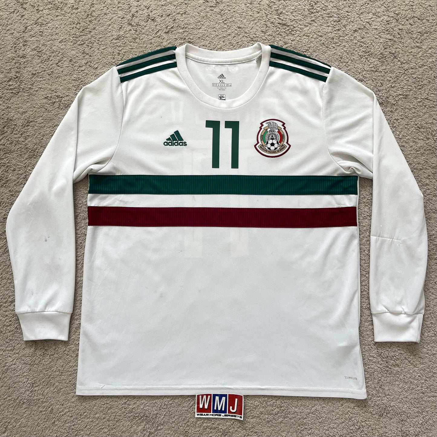Mexico 2018 World Cup away LONG SLEEVES x Carlos Vela #11 (XL)