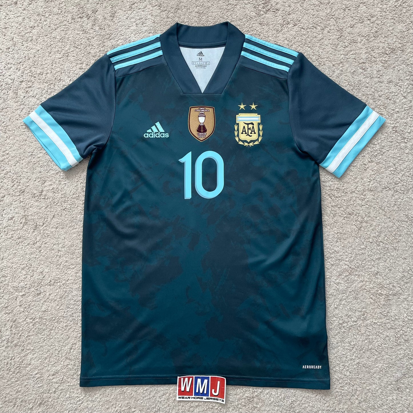 Argentina 2021 Copa America Champions away x Messi #10 (M)