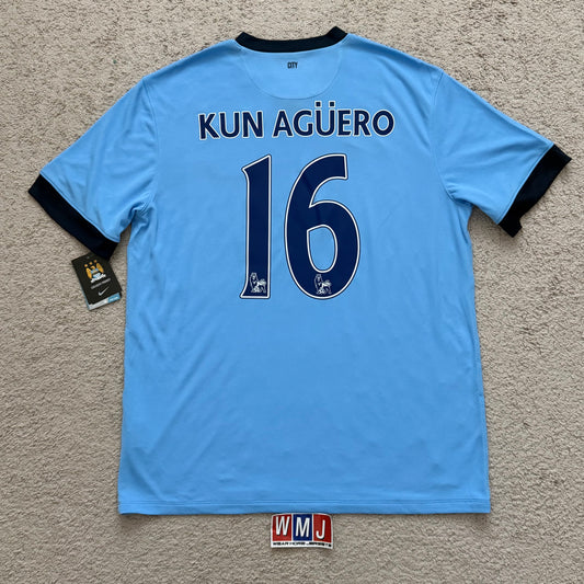 Manchester City 2014/15 home x Sergio 'Kun' Agüero #16 (XL) *BRAND NEW WITH TAGS