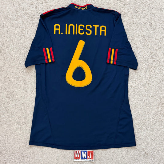 Spain 2010 World Cup away x Andres Iniesta #6 (M)