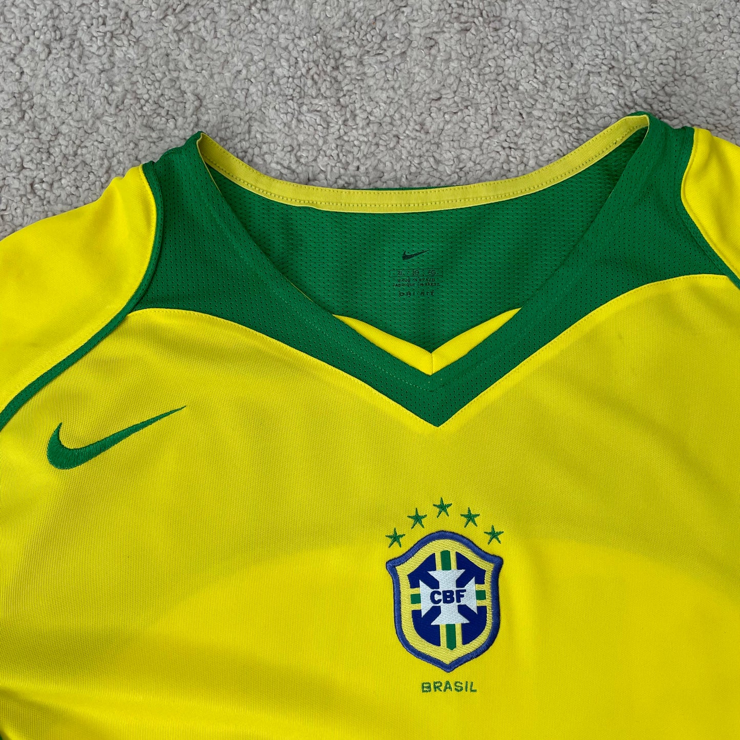 Brazil 2004 Copa America home x Ronaldinho #10 (XL)