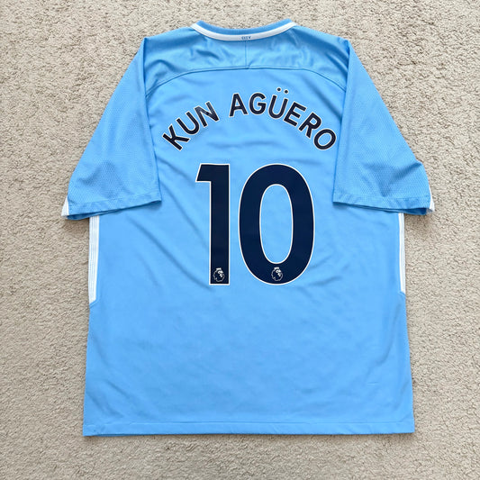 Manchester City 2017/18 home x Sergio Kun Agüero #10 (XL)