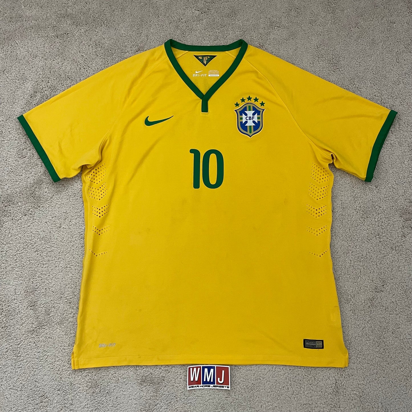 Brazil 2014 World Cup home PLAYER VERSION x Neymar Jr #10 (XXL)