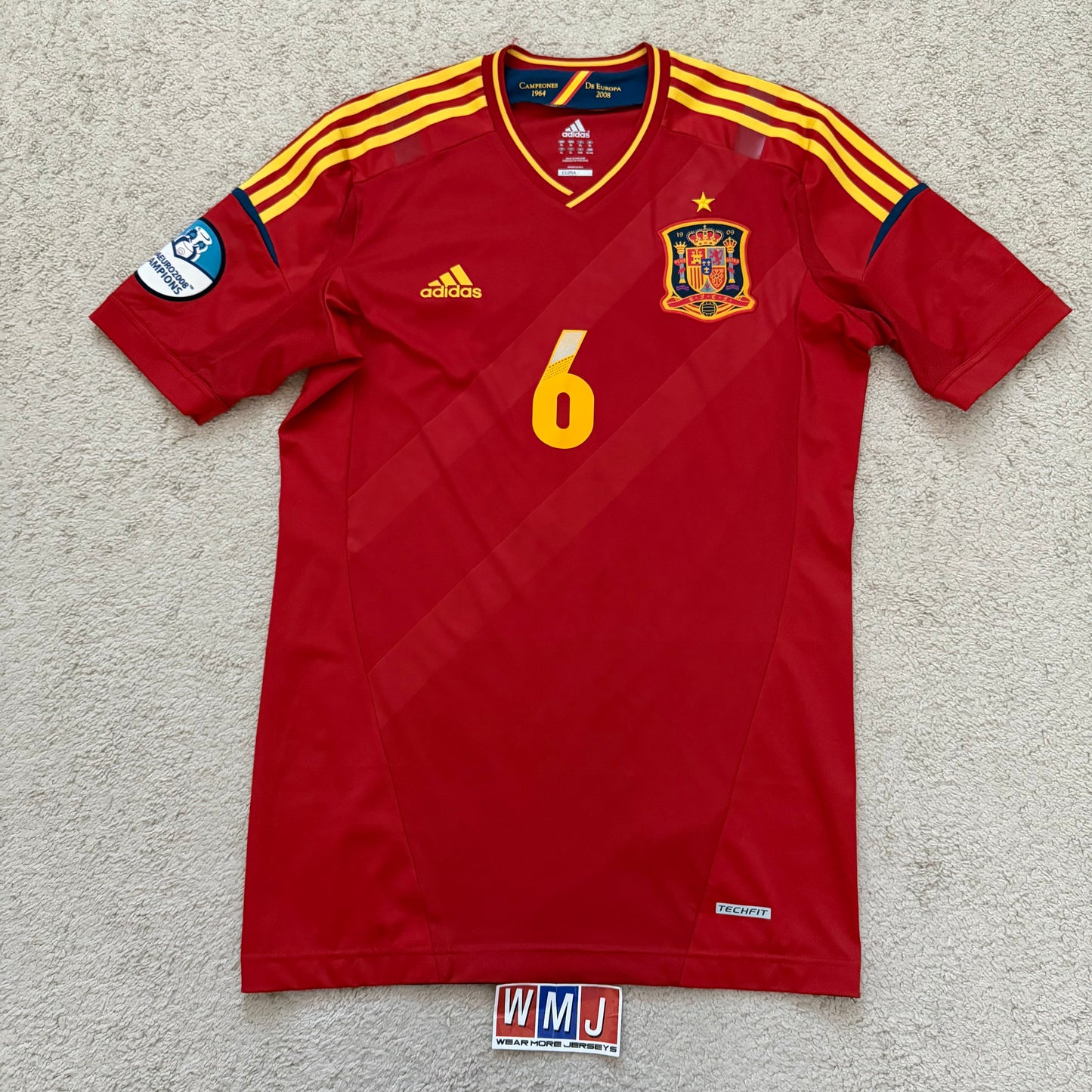 Spain 2012 EURO home PLAYER VERSION x Andres Iniesta #6 (XL)
