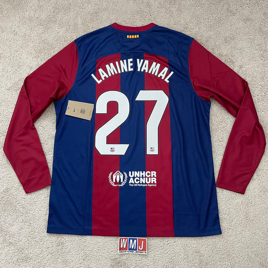 Barcelona 2023/24 home LONG SLEEVES x Lamine Yamal #27 (XL) *BRAND NEW WITH TAGS