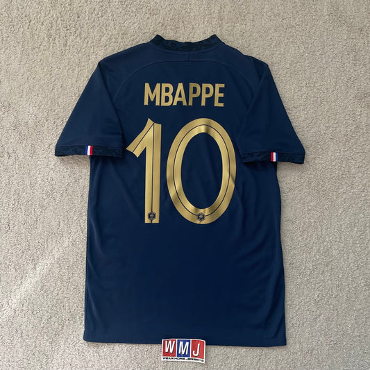 France 2022 World Cup home x Kylian Mbappe #10 (S)