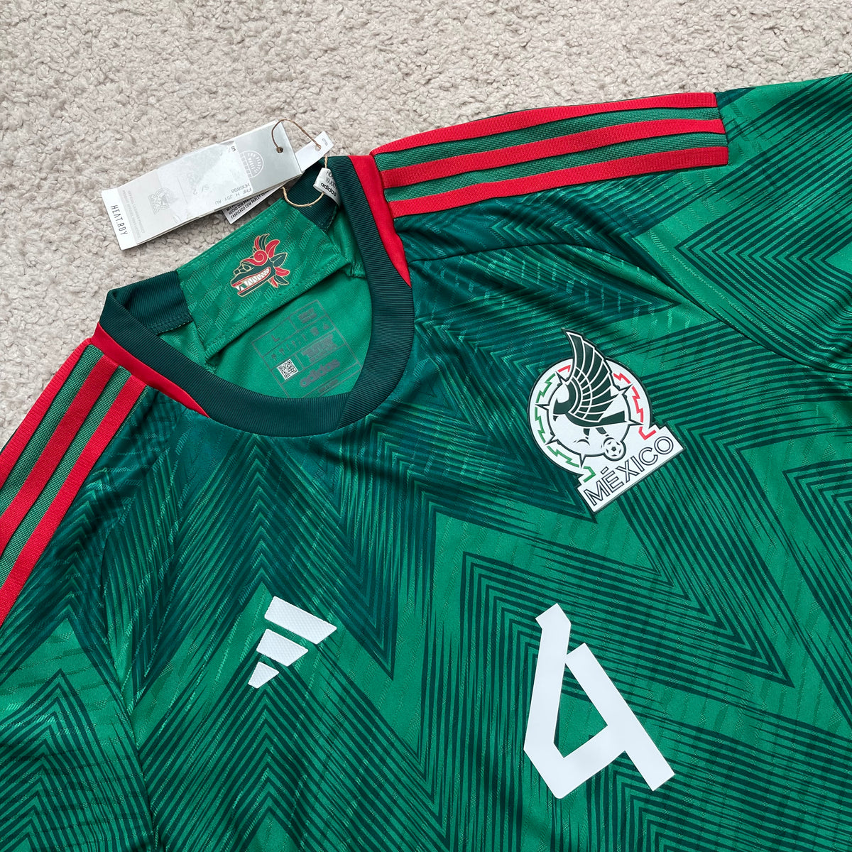 Mexico 2022 World Cup home PLAYER VERSION x Edson Alvarez #4 (L)