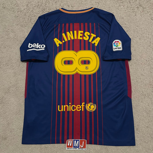 Barcelona 2017/18 home x Andres Iniesta INFINITO SPECIAL EDITION (L)