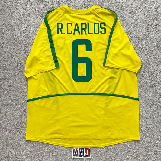 Brazil 2002 World Cup home x Roberto Carlos #6 (XL)