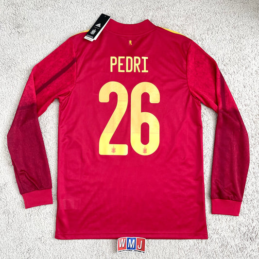 Spain EURO 2020 home LONG SLEEVES x Pedri #26 (M) *BRAND NEW WITH TAGS