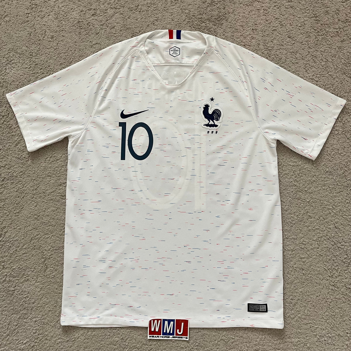 France 2018 World Cup away x Kylian Mbappe #10 (L)