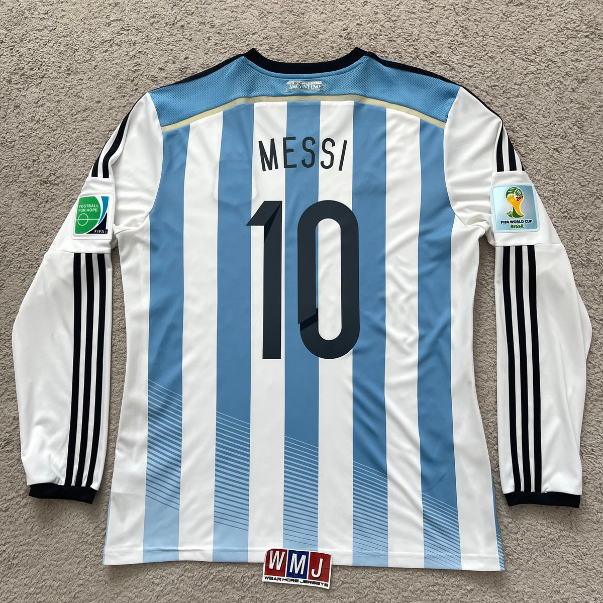 Argentina 2014 World Cup home LONG SLEEVES x Messi #10 (XL)