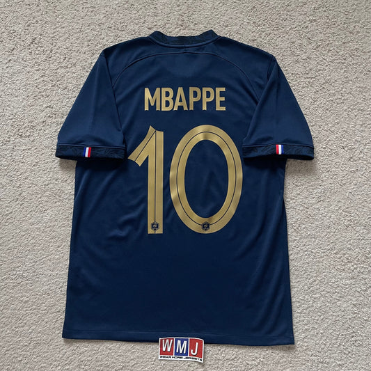 France 2022 World Cup home x Kylian Mbappe #10 (M)