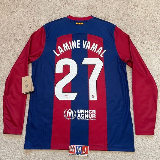 Barcelona 2023/24 home LONG SLEEVES x Lamine Yamal #27 (L) *BRAND NEW WITH TAGS