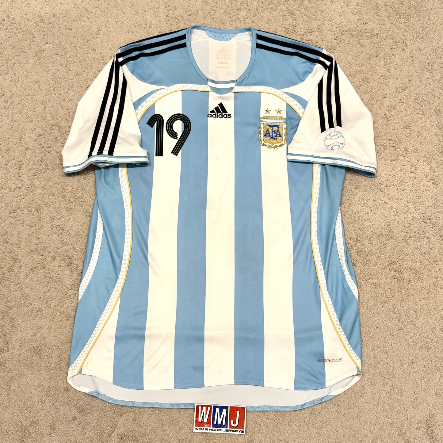 Argentina 2006 World Cup home PLAYER VERSION x Messi #19 (XL)