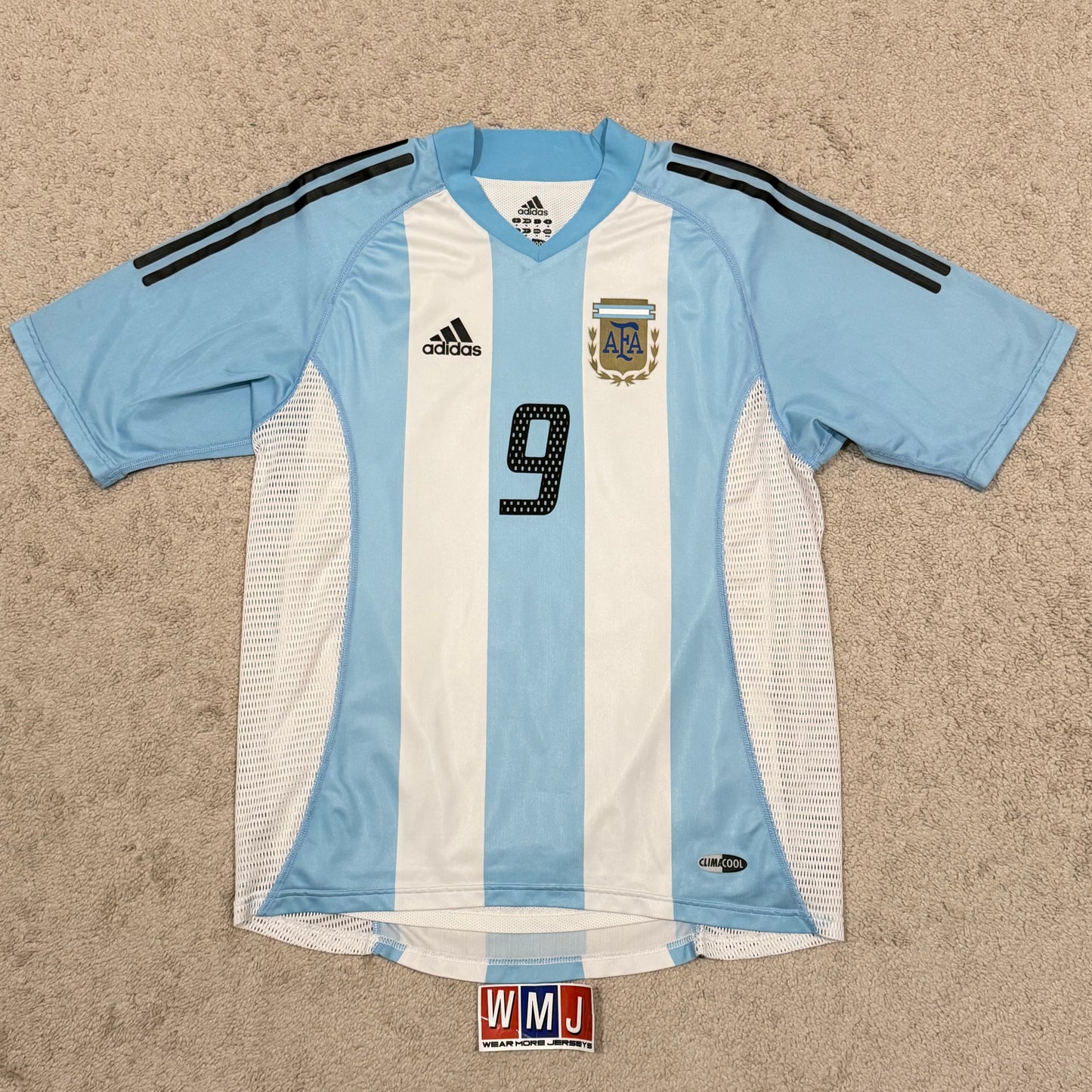 Argentina 2002 World Cup home PLAYER VERSION x Gabriel Batistuta #9 (M)