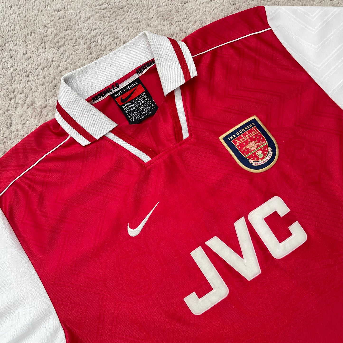 Arsenal 1996/98 home x David Platt #7 (M)