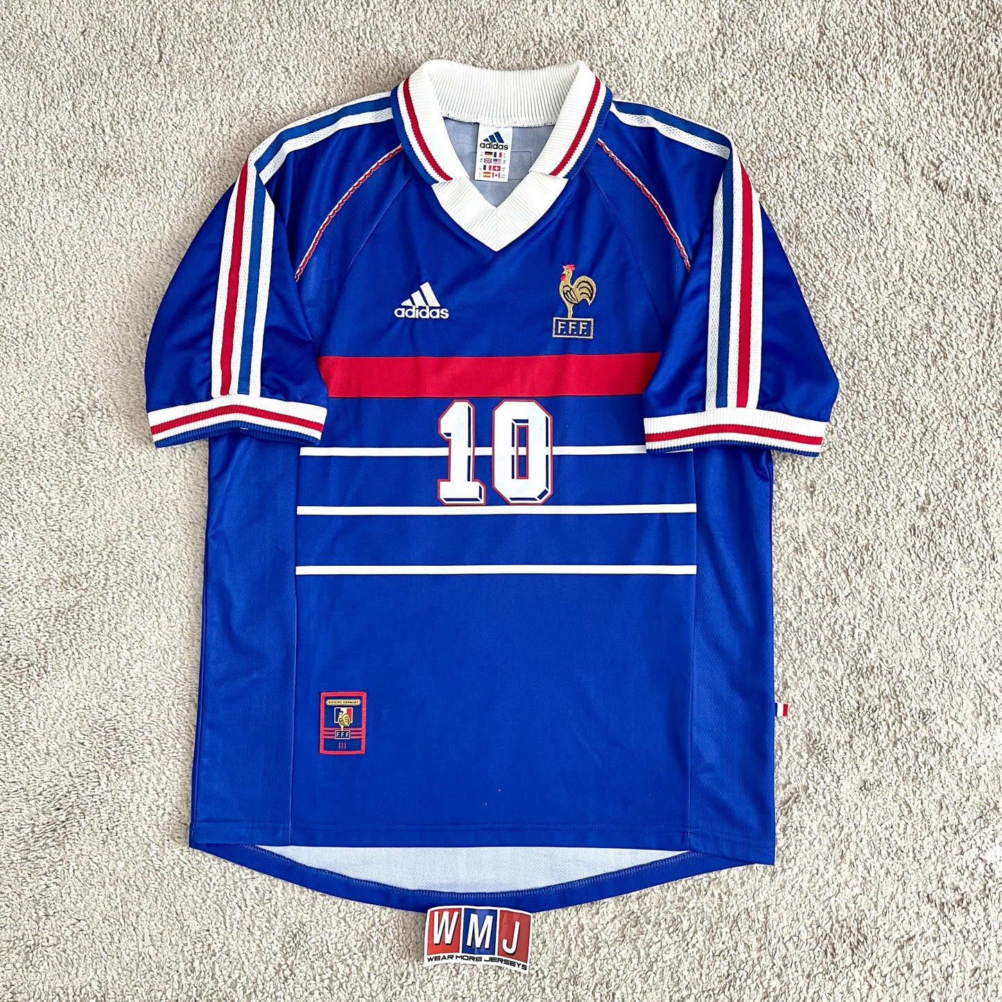 France 1998 World Cup home x Zinedine Zidane #10 (M)