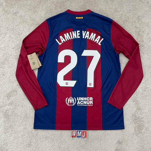 Barcelona 2023/24 home LONG SLEEVES x Lamine Yamal #27 (LARGE) *BRAND NEW WITH TAGS