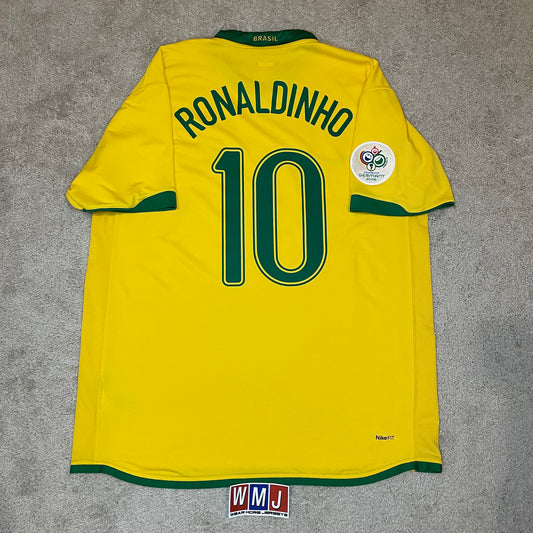 Brazil 2006 World Cup home x Ronaldinho #10 (XL)