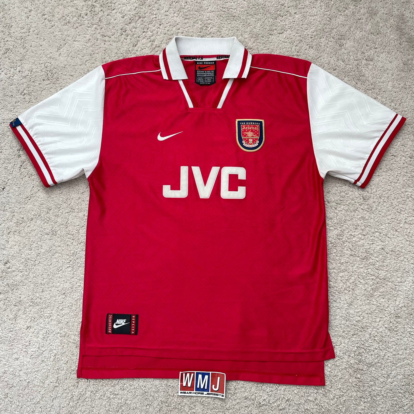 Arsenal 1996/98 home x David Platt #7 (M)