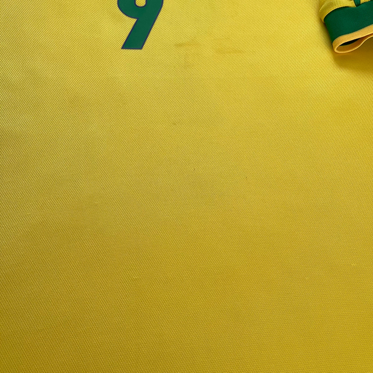 Brazil 1998 World Cup home x Ronaldo Nazario #9 (XL)