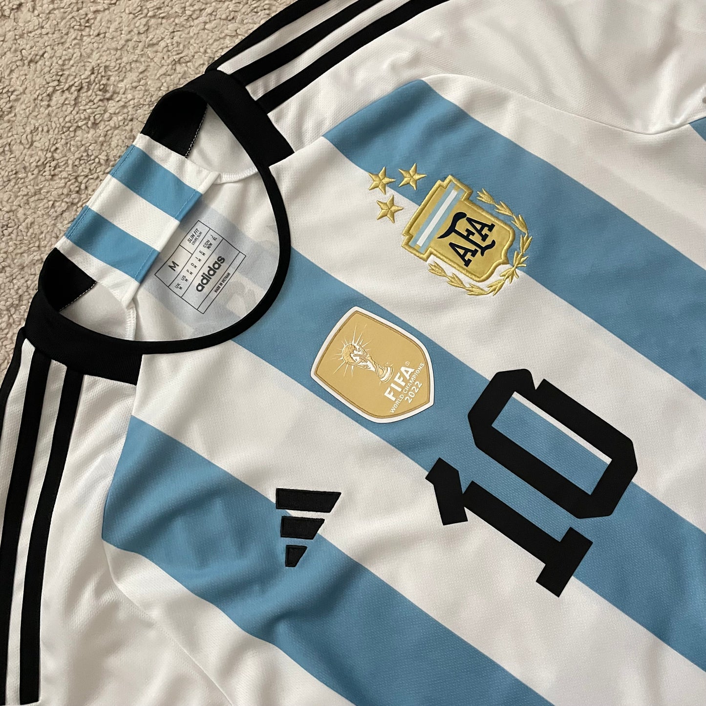 Argentina 2022 World Cup Champions 3 STARS home x Messi #10 (M)