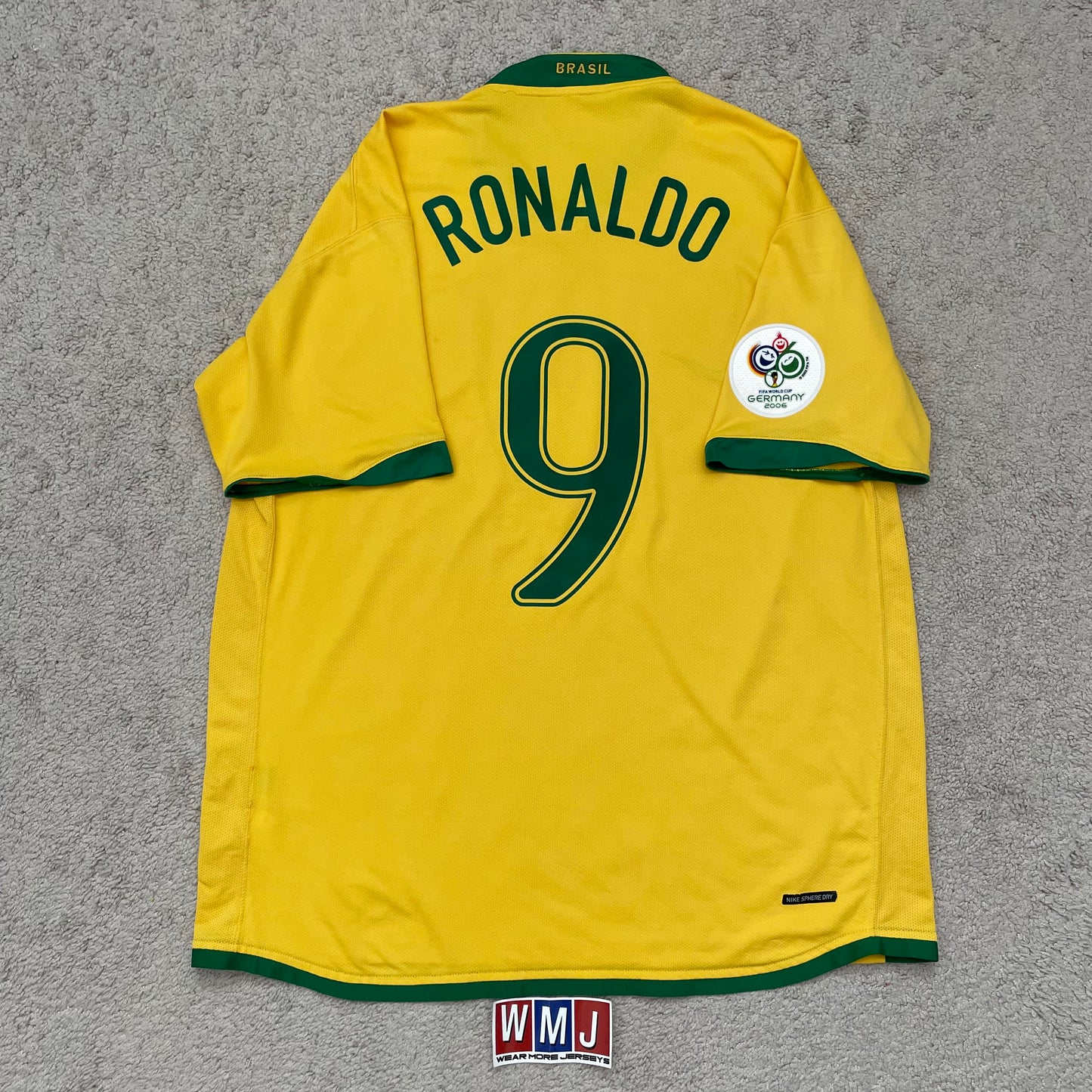 Brazil 2006 World Cup home x Ronaldo Nazario #9 (XL)