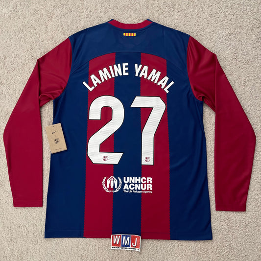 Barcelona 2023/24 home LONG SLEEVES x Lamine Yamal #27 (L) *BRAND NEW WITH TAGS