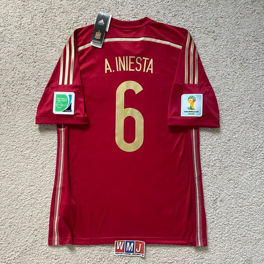 Spain 2014 World Cup home x Andres Iniesta #6 (L) *BRAND NEW WITH TAGS