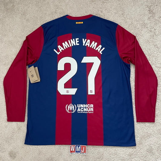 Barcelona 2023/24 home LONG SLEEVES x Lamine Yamal #27 (XXL) *BRAND NEW WITH TAGS