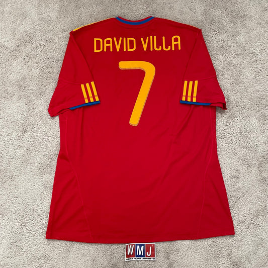 Spain 2010 World Cup home x David Villa #7 (XL)