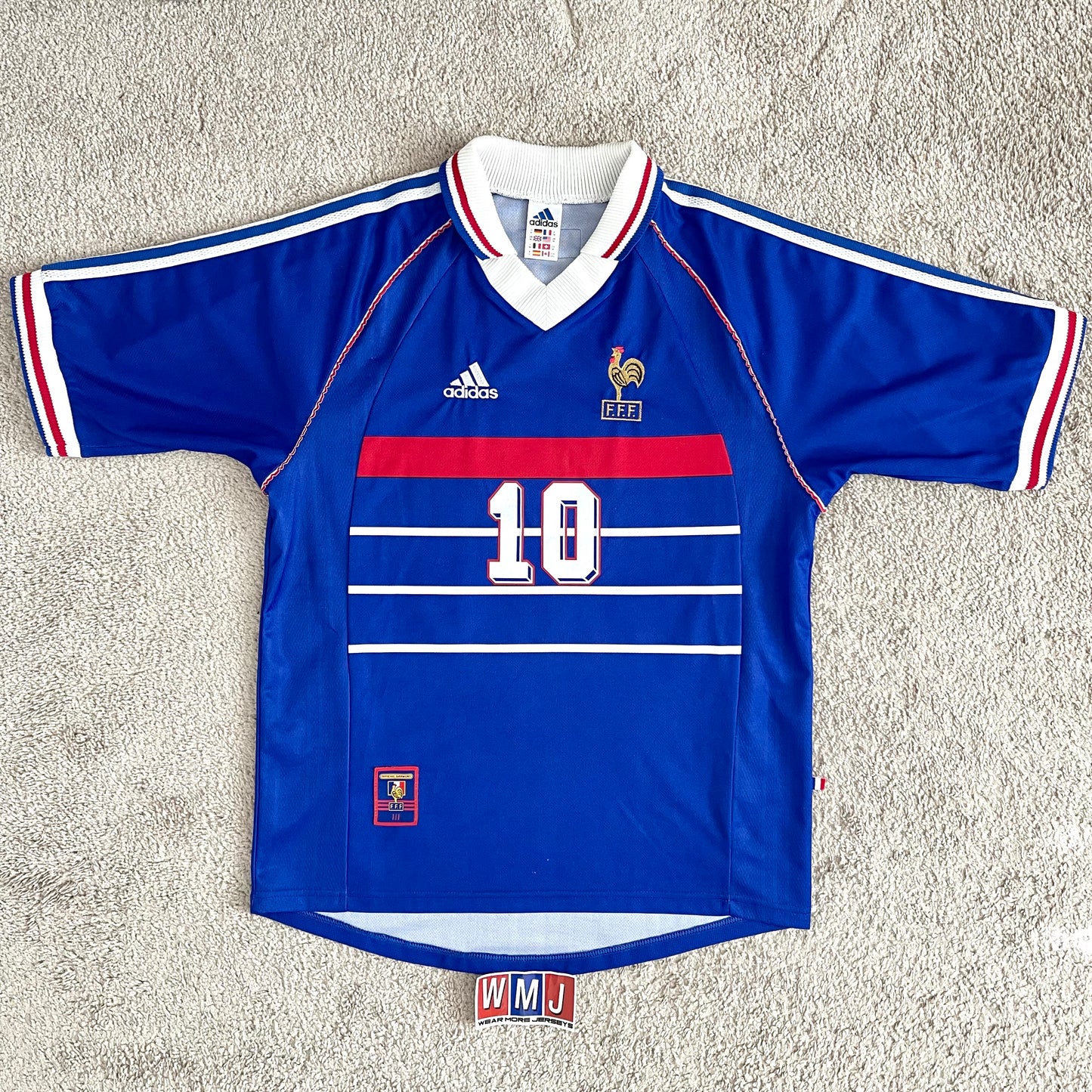 France 1998 World Cup home x Zinedine Zidane #10 (M)
