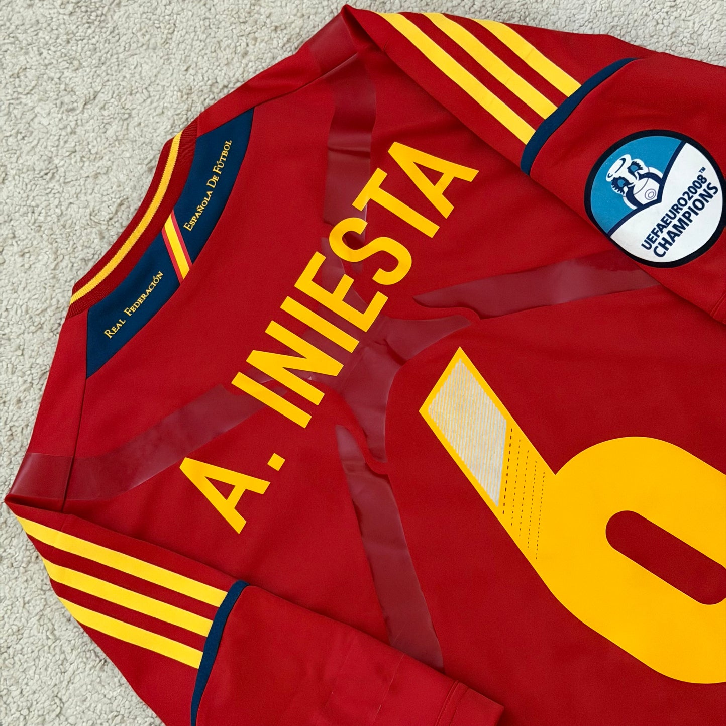 Spain 2012 EURO home PLAYER VERSION x Andres Iniesta #6 (XL)